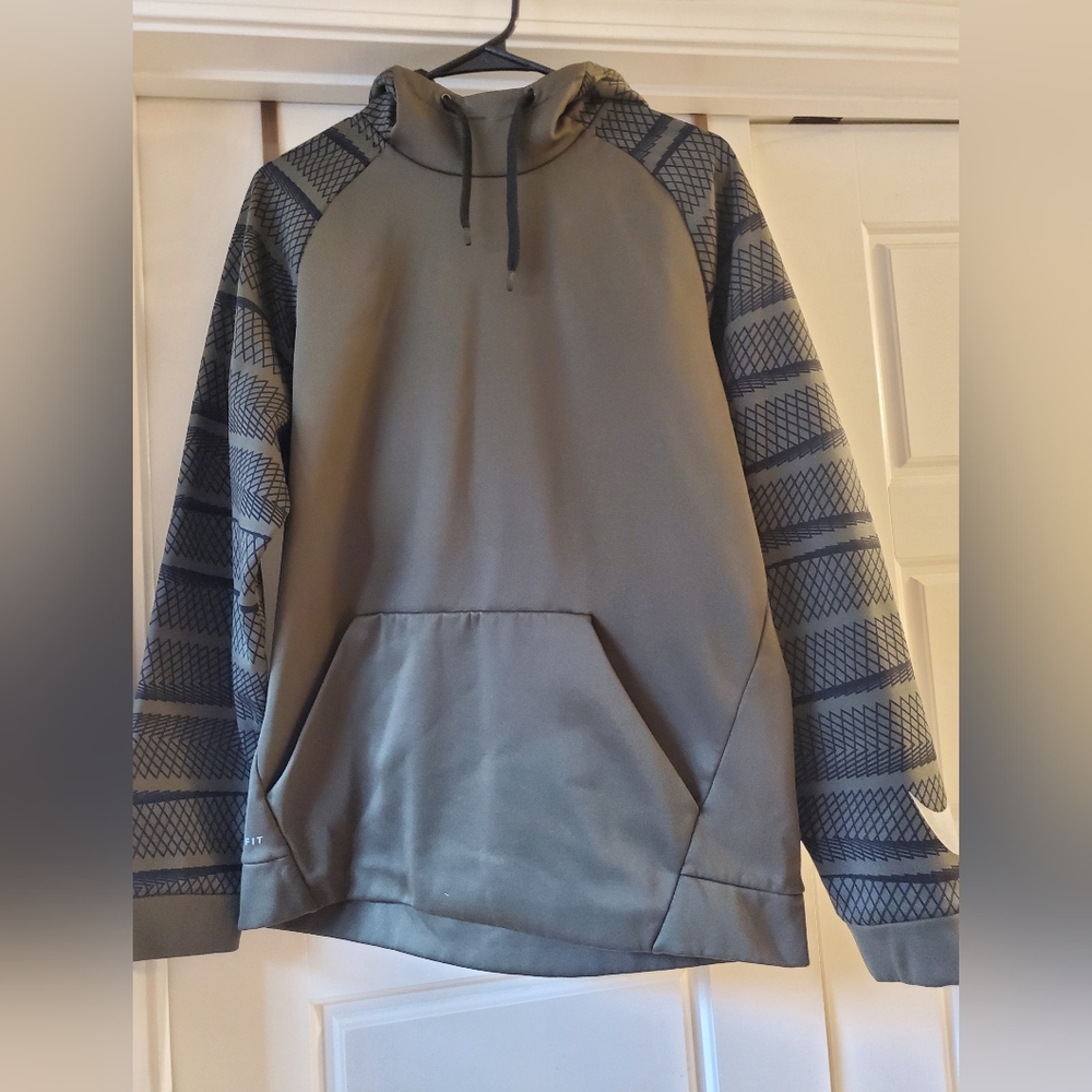 Nike Dri-Fit Men's Medium Hoodie Sweatshirt Green/Black Pullover